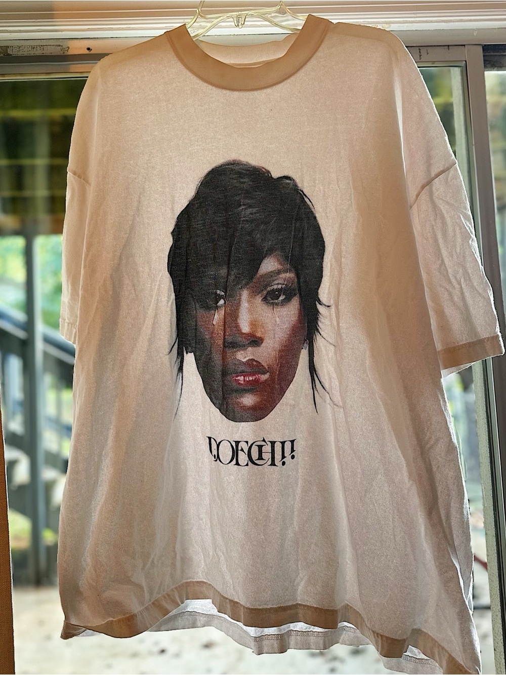 Doechii Oversized Graphic T-Shirt 2XL White Portrait Tee